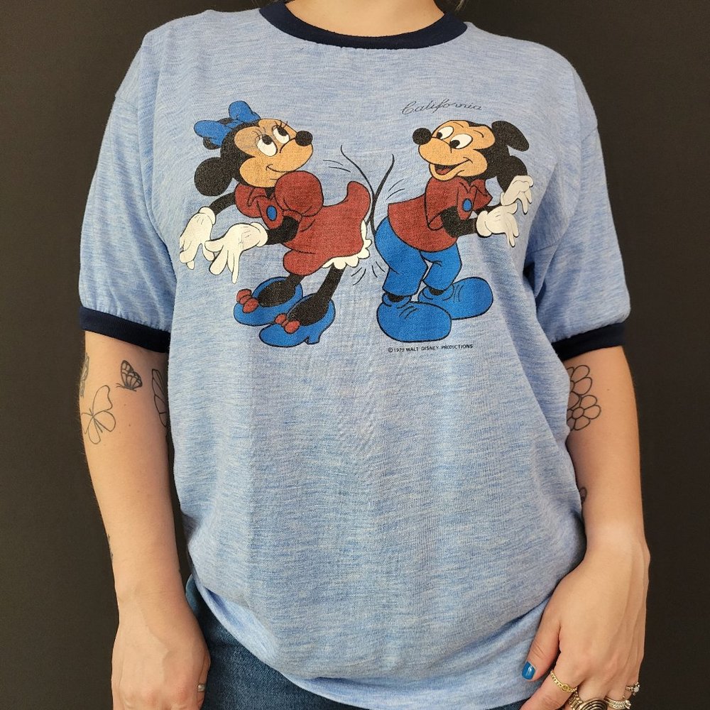 1979 Mickey and Minnie Mouse California Ringer T-Shirt